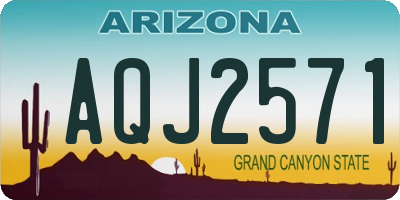 AZ license plate AQJ2571