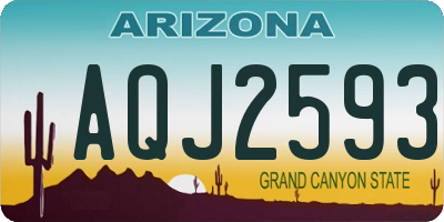AZ license plate AQJ2593