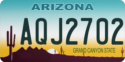 AZ license plate AQJ2702