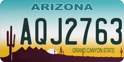 AZ license plate AQJ2763