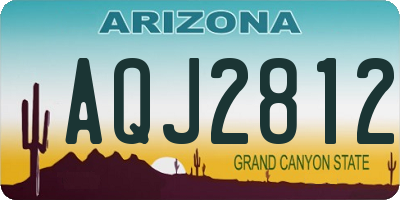AZ license plate AQJ2812