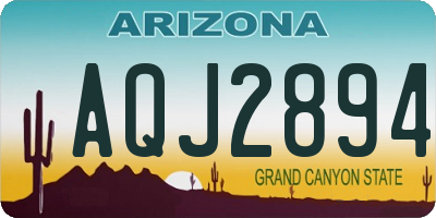 AZ license plate AQJ2894
