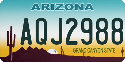 AZ license plate AQJ2988