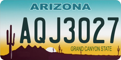 AZ license plate AQJ3027