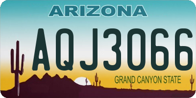 AZ license plate AQJ3066