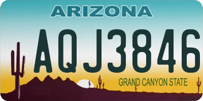 AZ license plate AQJ3846