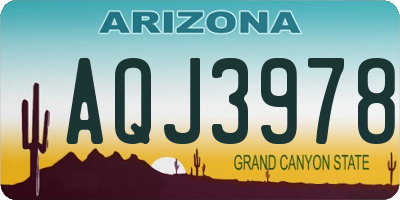 AZ license plate AQJ3978