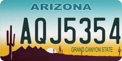 AZ license plate AQJ5354