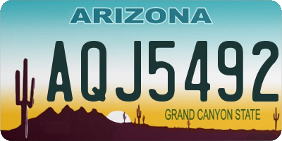 AZ license plate AQJ5492