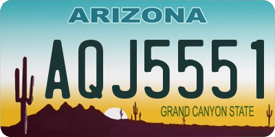 AZ license plate AQJ5551