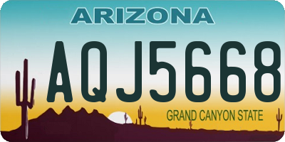 AZ license plate AQJ5668