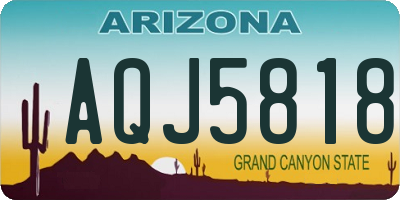 AZ license plate AQJ5818