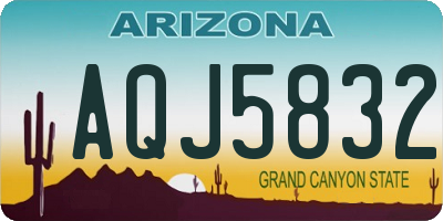 AZ license plate AQJ5832