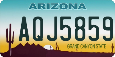 AZ license plate AQJ5859