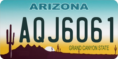 AZ license plate AQJ6061