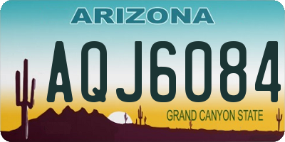AZ license plate AQJ6084