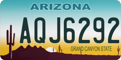 AZ license plate AQJ6292