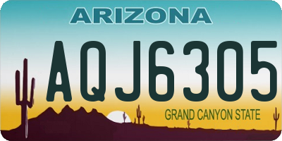 AZ license plate AQJ6305