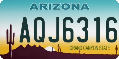 AZ license plate AQJ6316