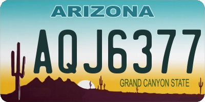 AZ license plate AQJ6377