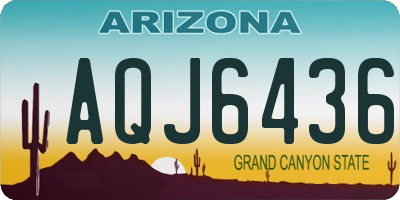 AZ license plate AQJ6436