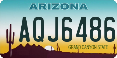 AZ license plate AQJ6486