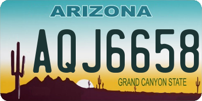 AZ license plate AQJ6658
