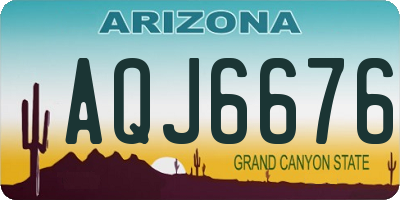AZ license plate AQJ6676