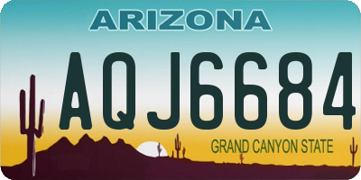 AZ license plate AQJ6684