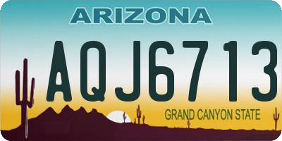 AZ license plate AQJ6713