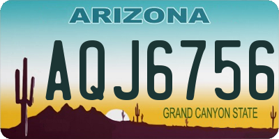 AZ license plate AQJ6756