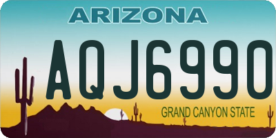 AZ license plate AQJ6990