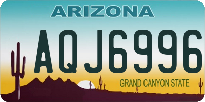 AZ license plate AQJ6996