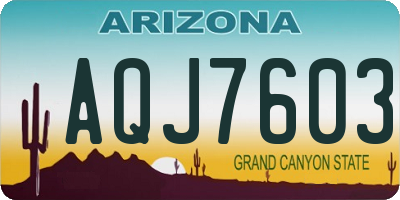 AZ license plate AQJ7603