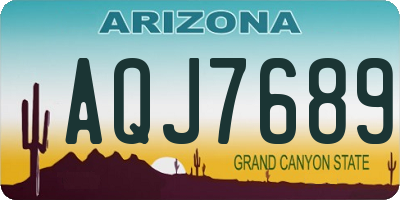 AZ license plate AQJ7689
