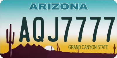 AZ license plate AQJ7777