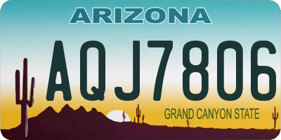 AZ license plate AQJ7806