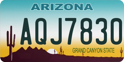 AZ license plate AQJ7830