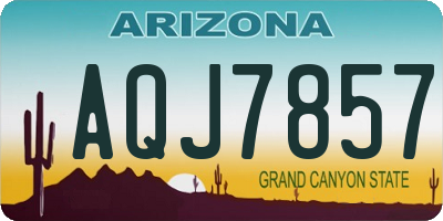 AZ license plate AQJ7857