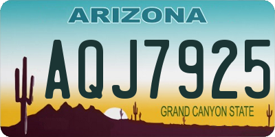 AZ license plate AQJ7925