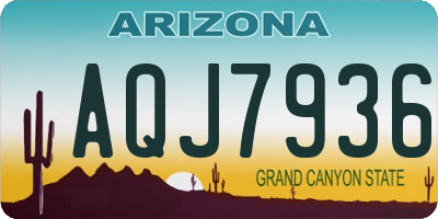 AZ license plate AQJ7936