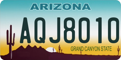 AZ license plate AQJ8010