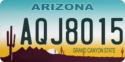 AZ license plate AQJ8015