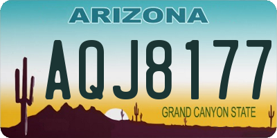 AZ license plate AQJ8177
