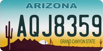 AZ license plate AQJ8359
