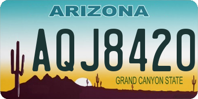 AZ license plate AQJ8420