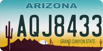 AZ license plate AQJ8433