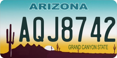 AZ license plate AQJ8742