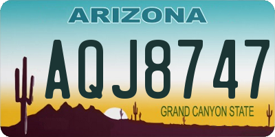 AZ license plate AQJ8747