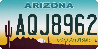 AZ license plate AQJ8962